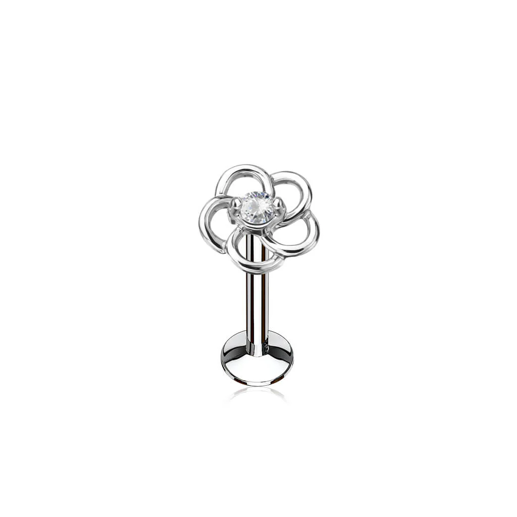 Labret Fleur Zircone Filetage Interne - Image 2