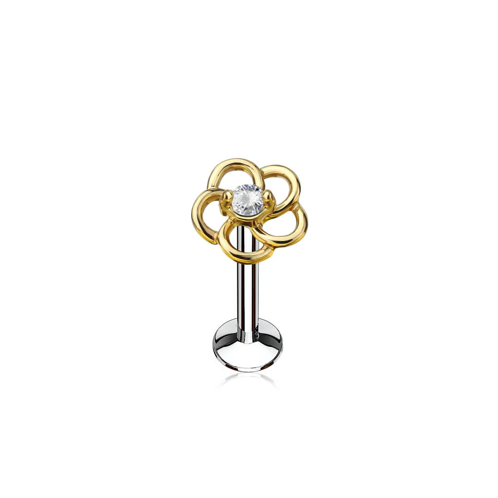 Labret Fleur Zircone Filetage Interne - Image 3