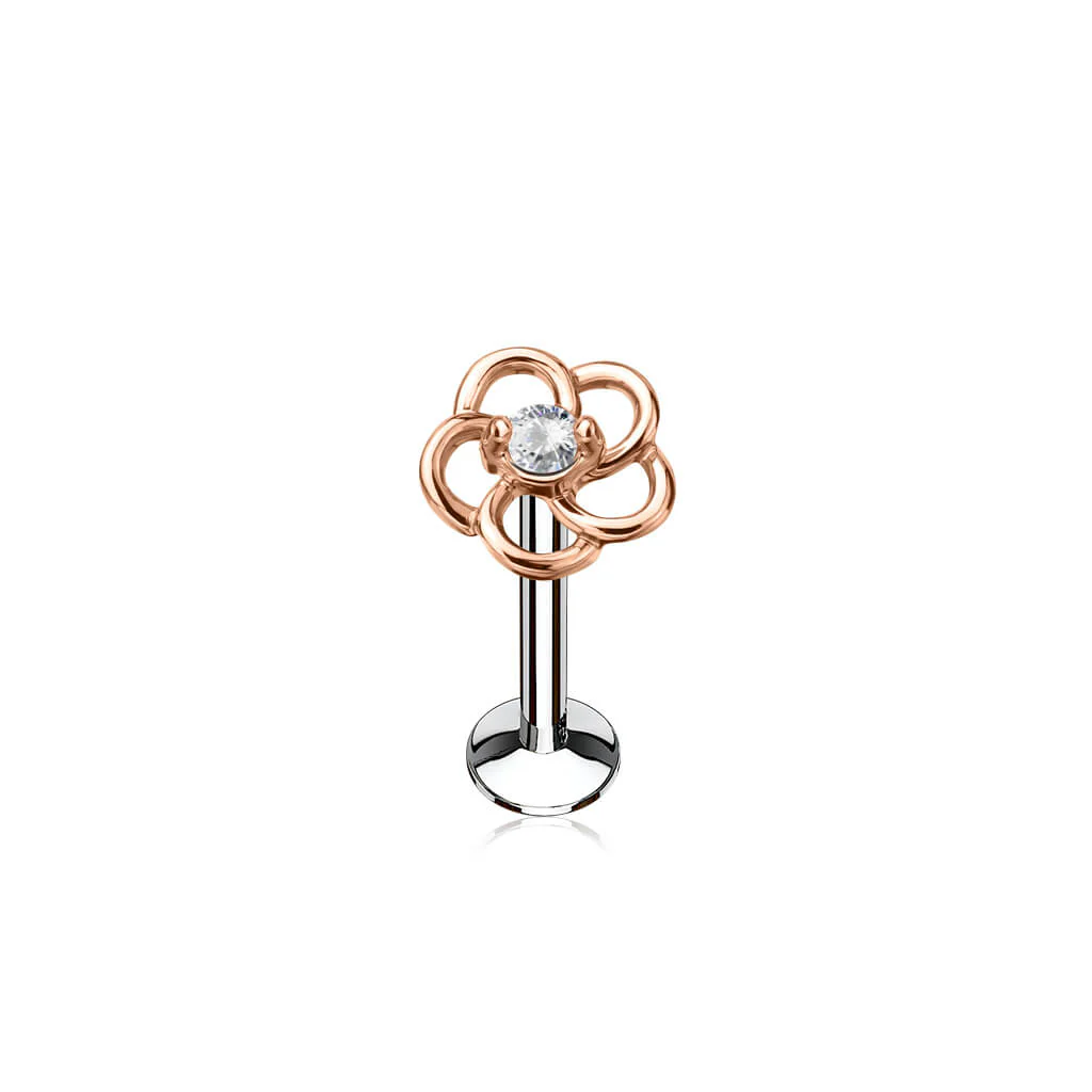 Labret Fleur Zircone Filetage Interne - Image 6