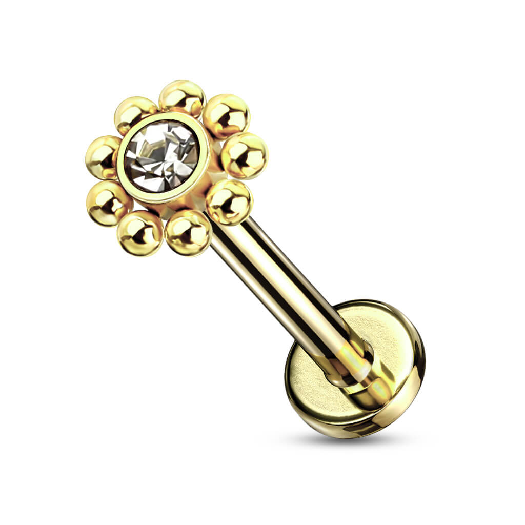 Labret Fleur Zircone Filetage Interne - Image 2