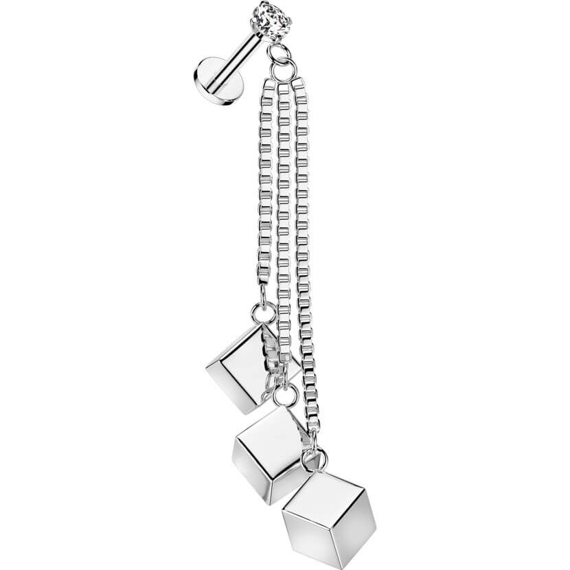 Labret chaîne pendante boîte triple cube Filetage Interne - Image 5