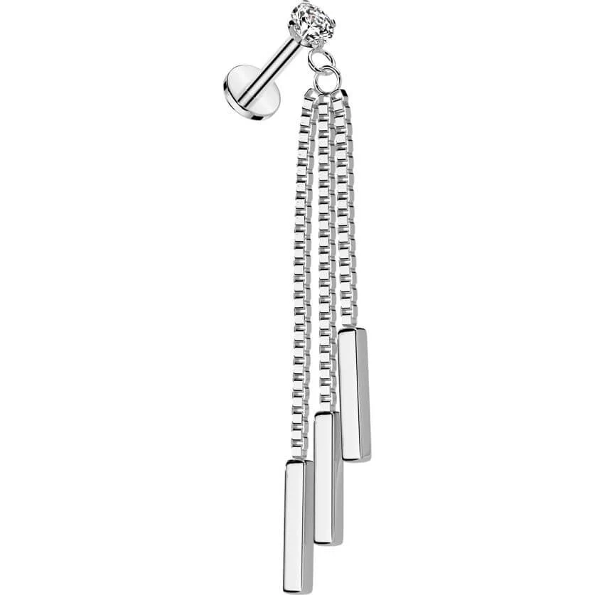 Labret chaîne à triple barre pendante Filetage Interne - Image 5
