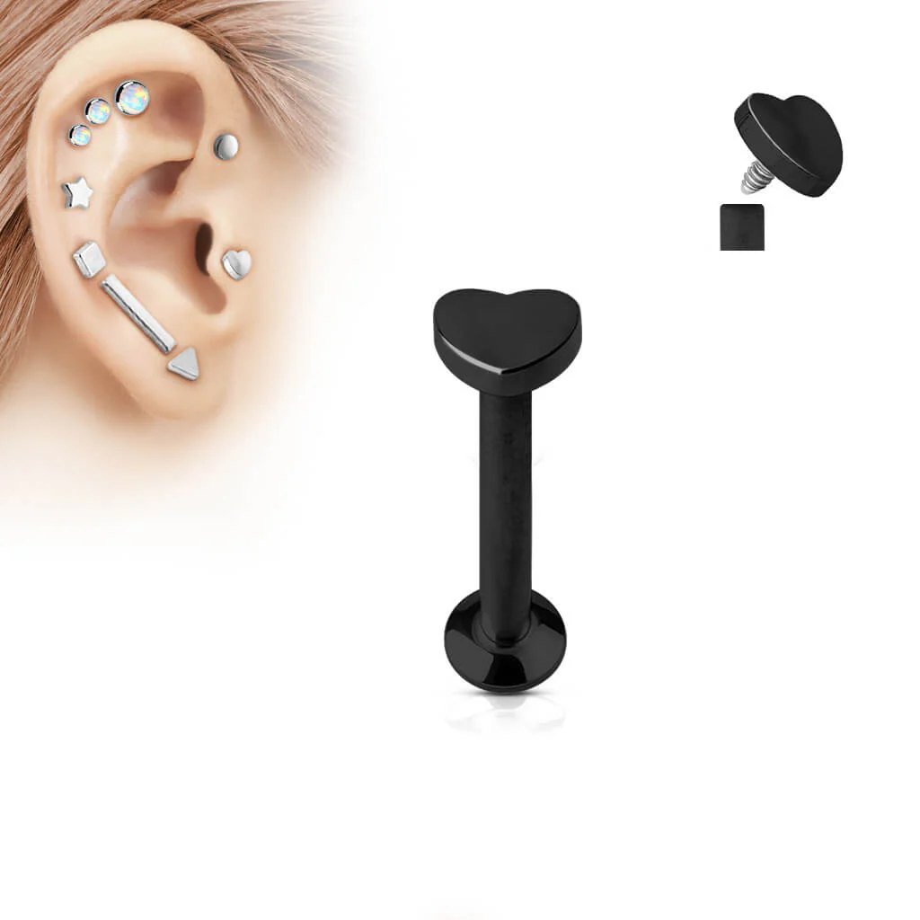Labret Cœur Filetage Interne - Image 3