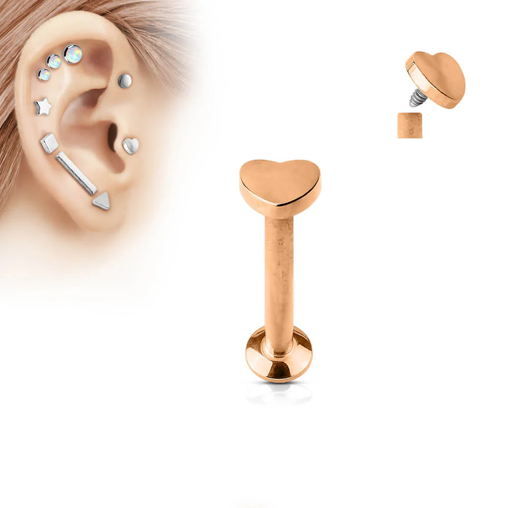 Labret Cœur Filetage Interne - Image 4