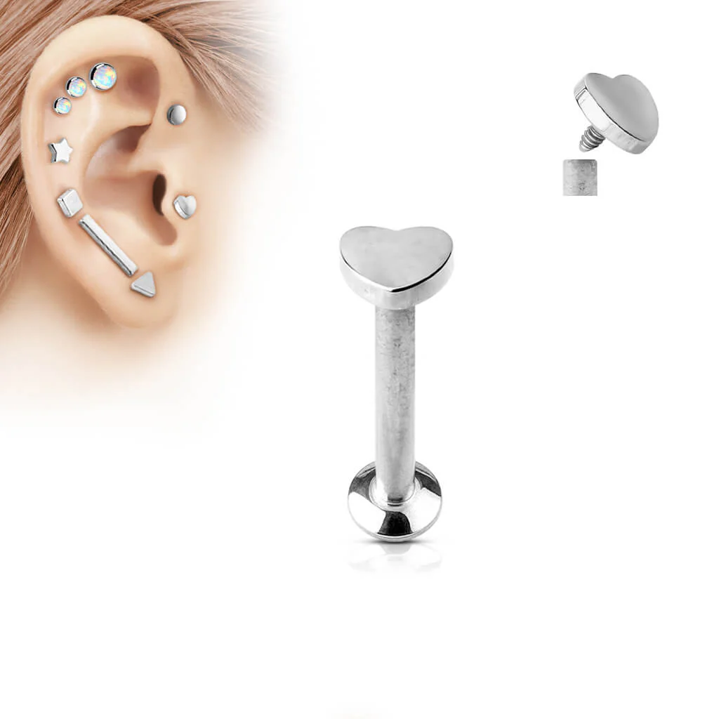 Labret Cœur Filetage Interne - Image 5