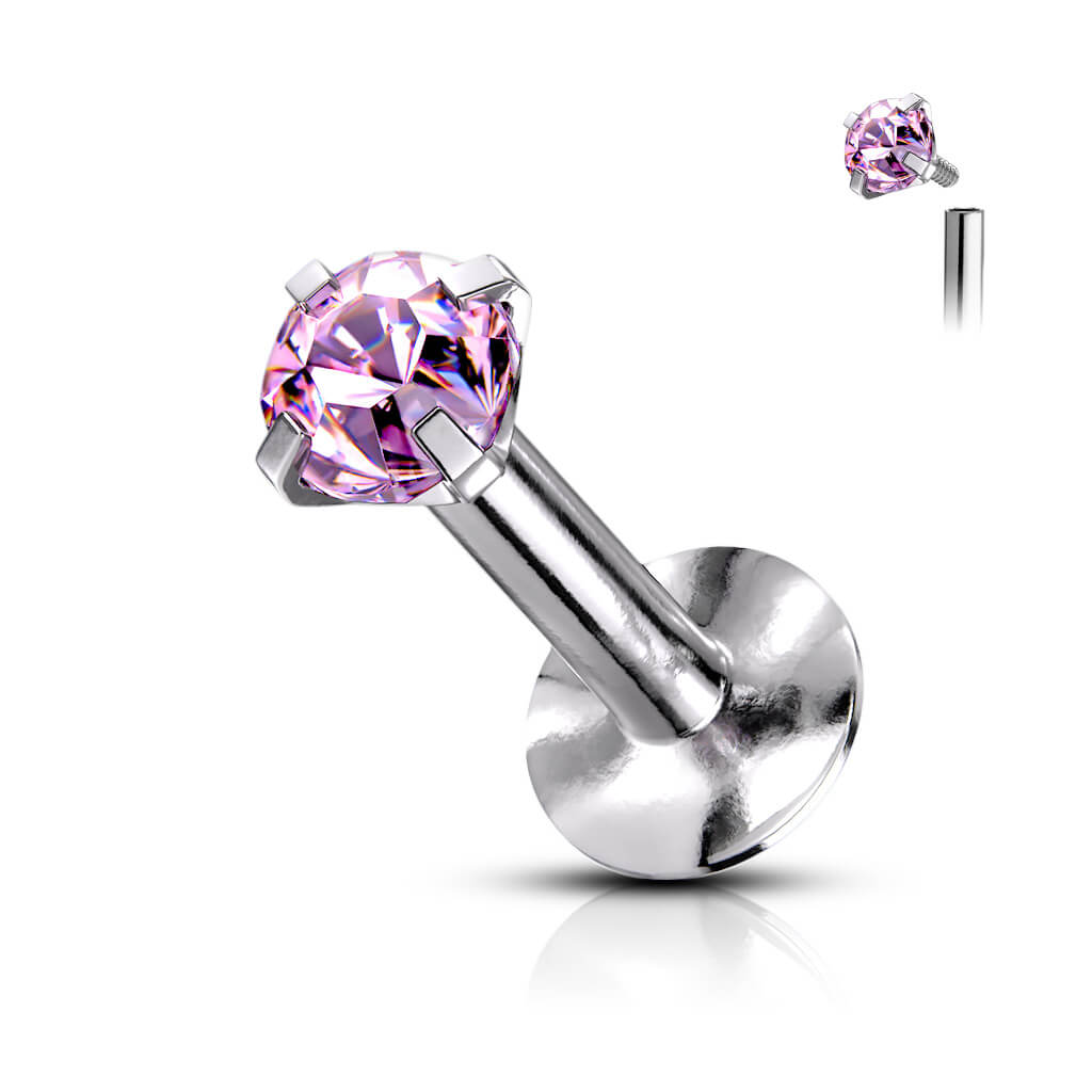 Labret Zircone Argent Filetage Interne - Image 8