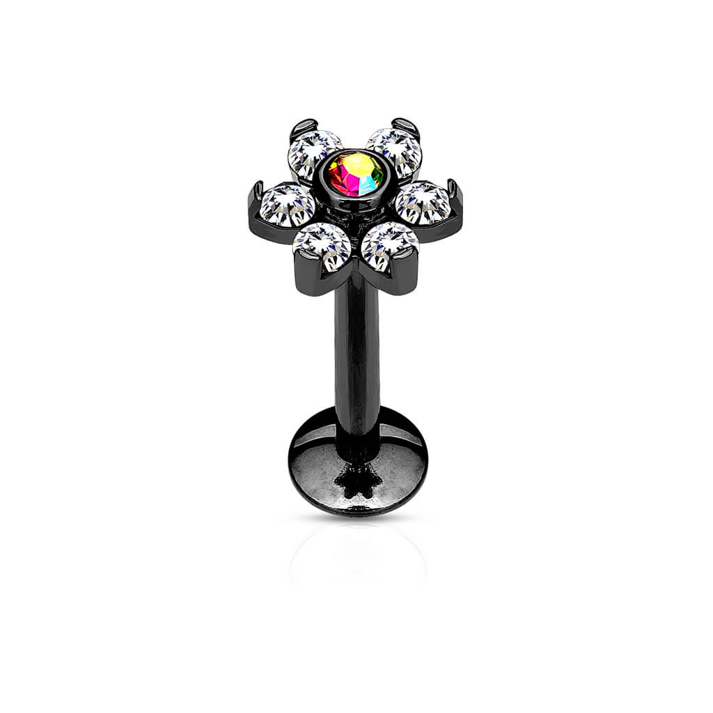 Labret Fleur Zircone Filetage Interne - Image 3