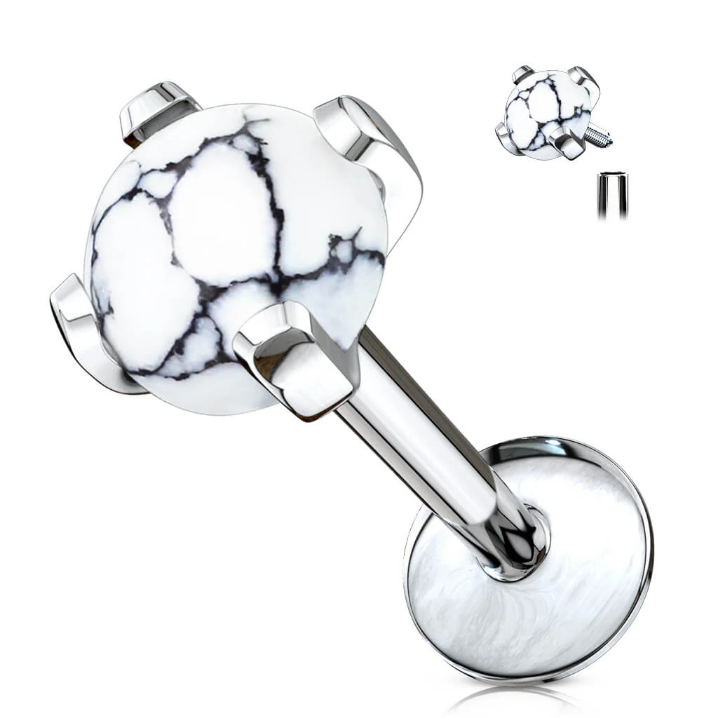 Labret Pierres Semi-Précieuses Filetage Interne - Image 11