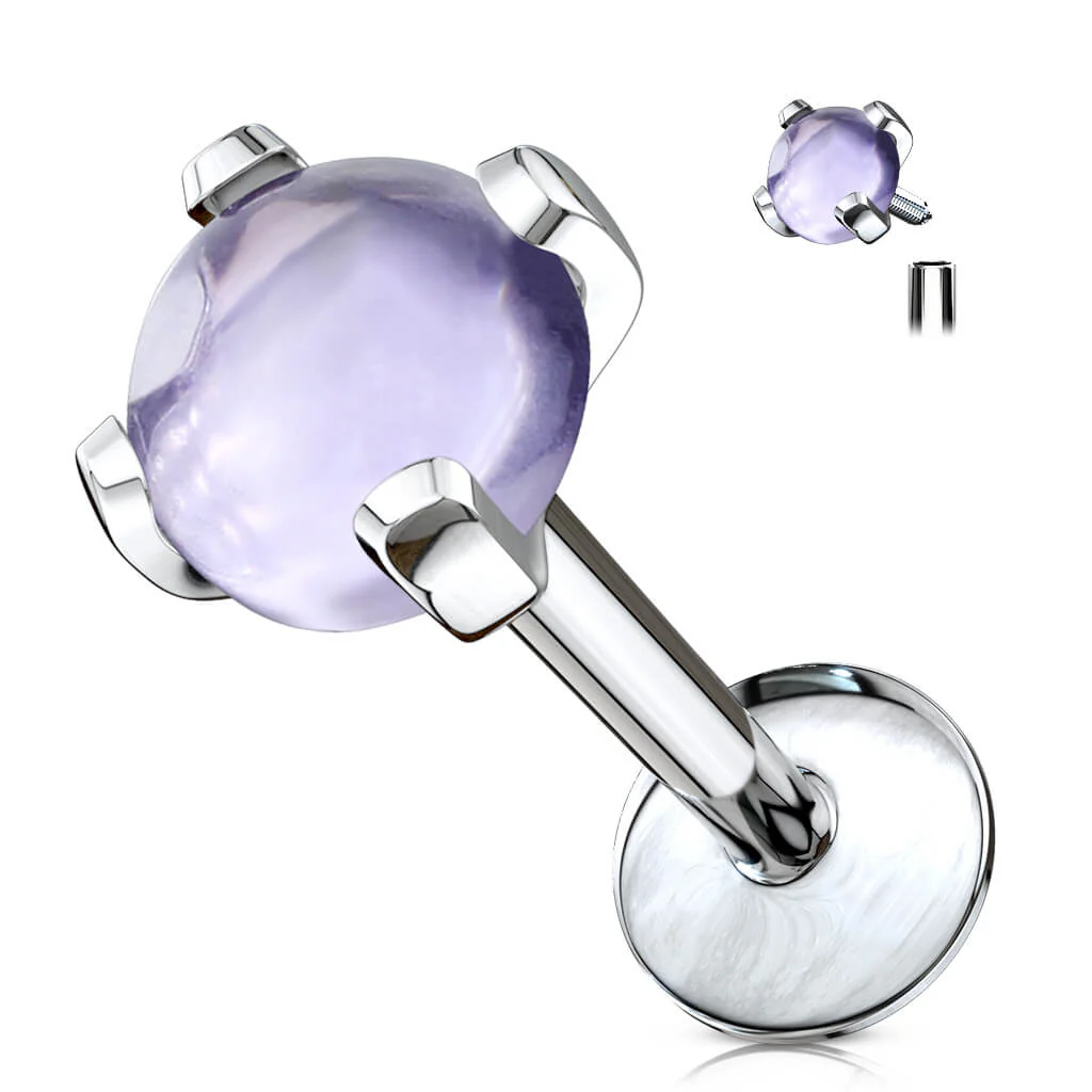 Labret Pierres Semi-Précieuses Filetage Interne - Image 2