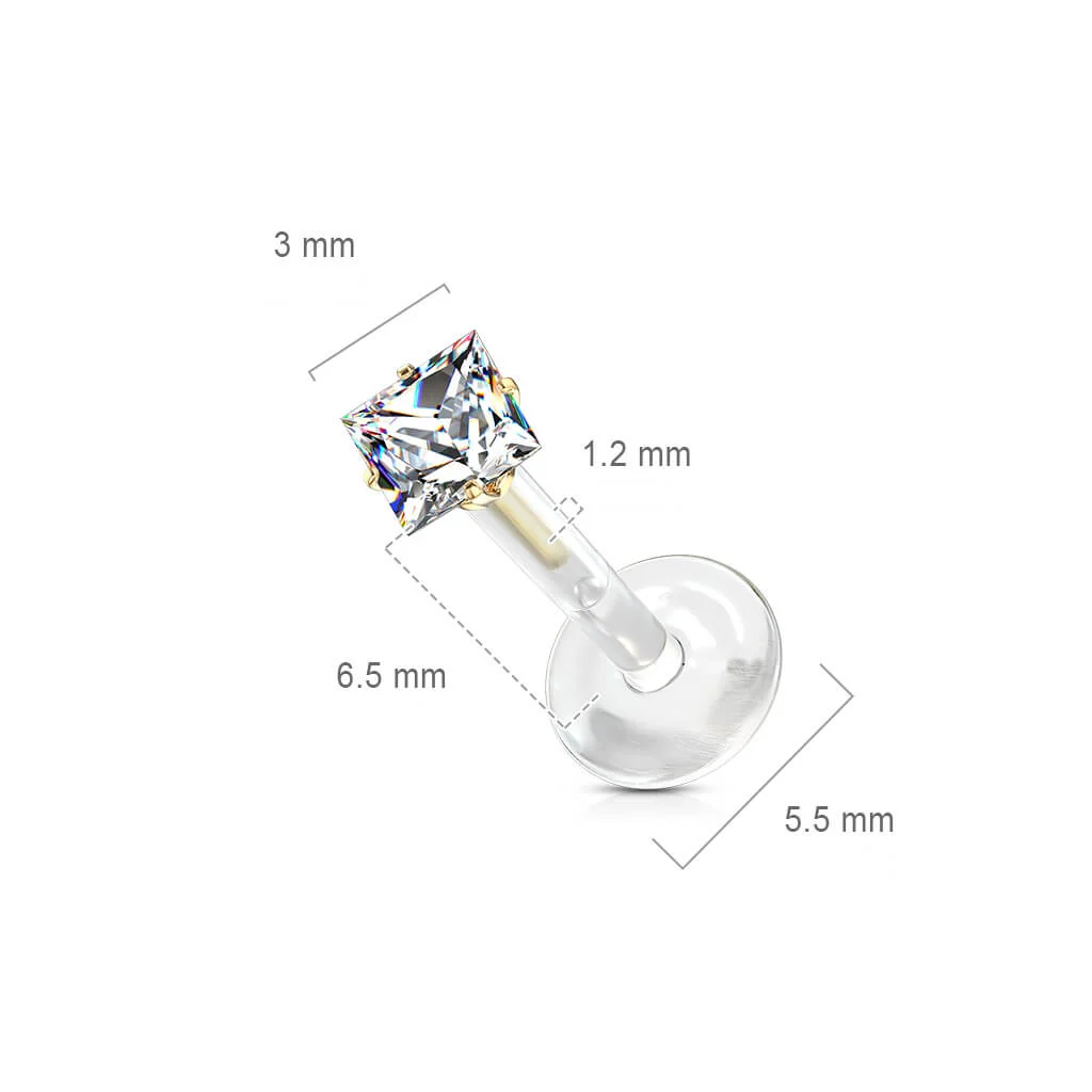 Labret Zircone Carrée - Image 3
