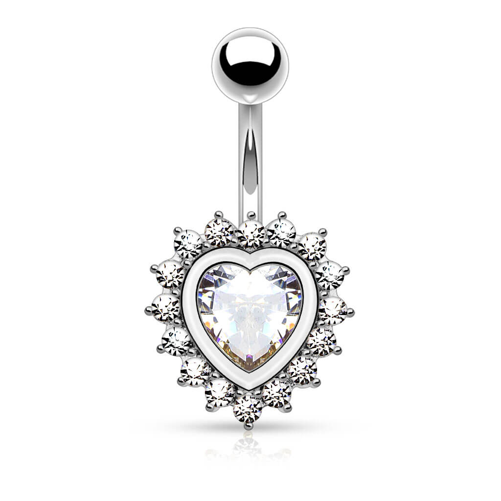 Piercing Nombril Coeur Zircone - Image 2