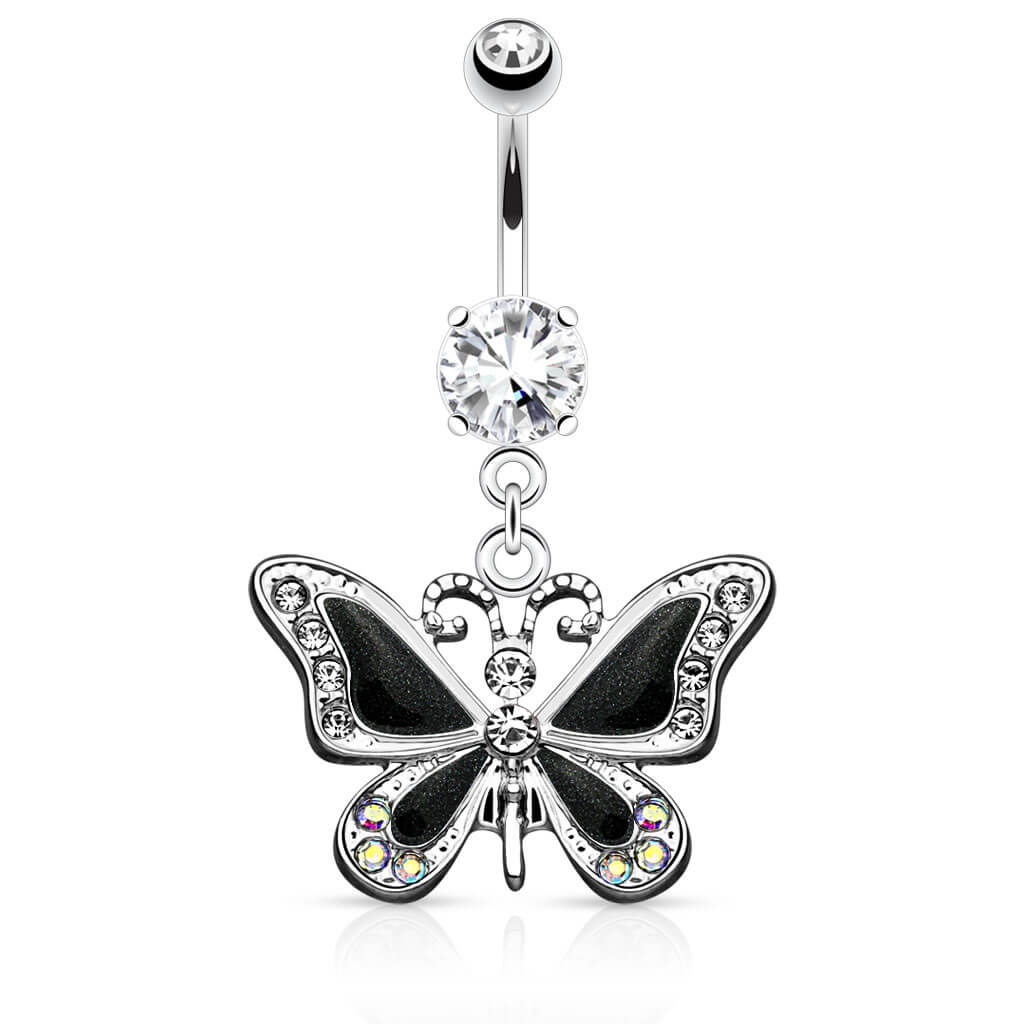 Piercing Nombril Pendentif Papillon Zircone - Image 3