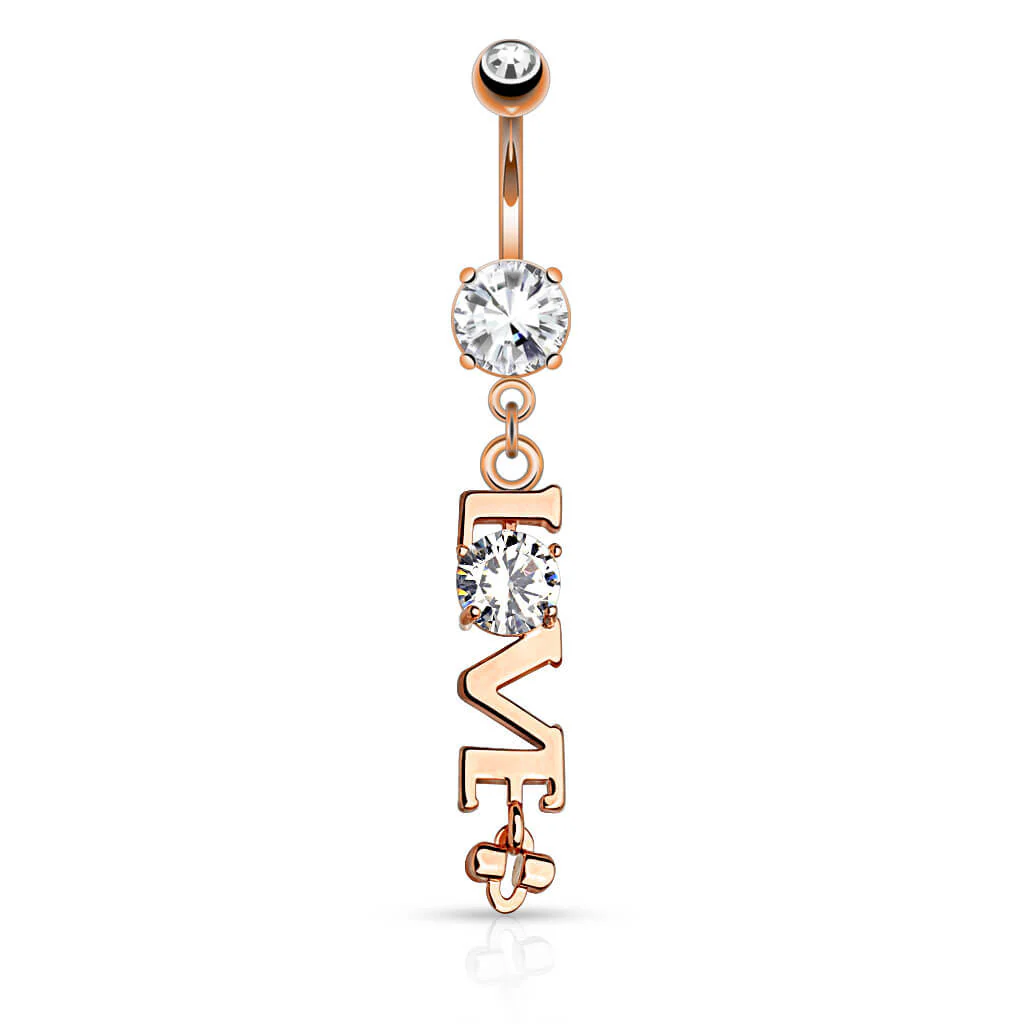 Piercing Nombril Pendentif LOVE Zircone - Image 4