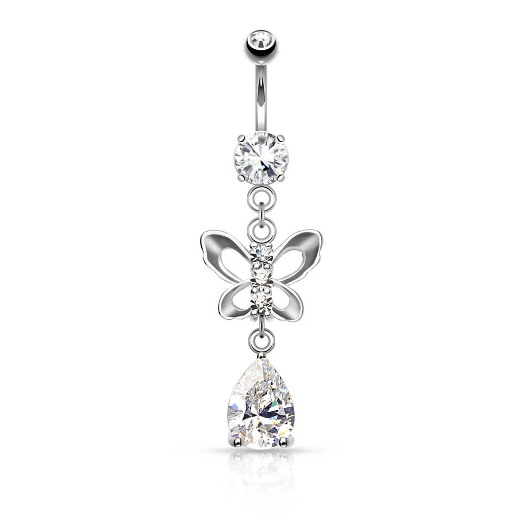 Piercing Nombril Papillon Zircone - Image 2