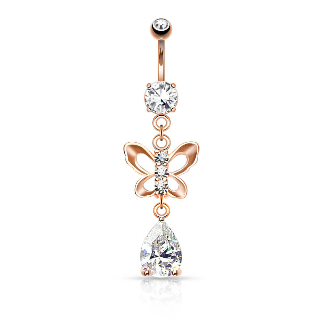 Piercing Nombril Papillon Zircone - Image 4