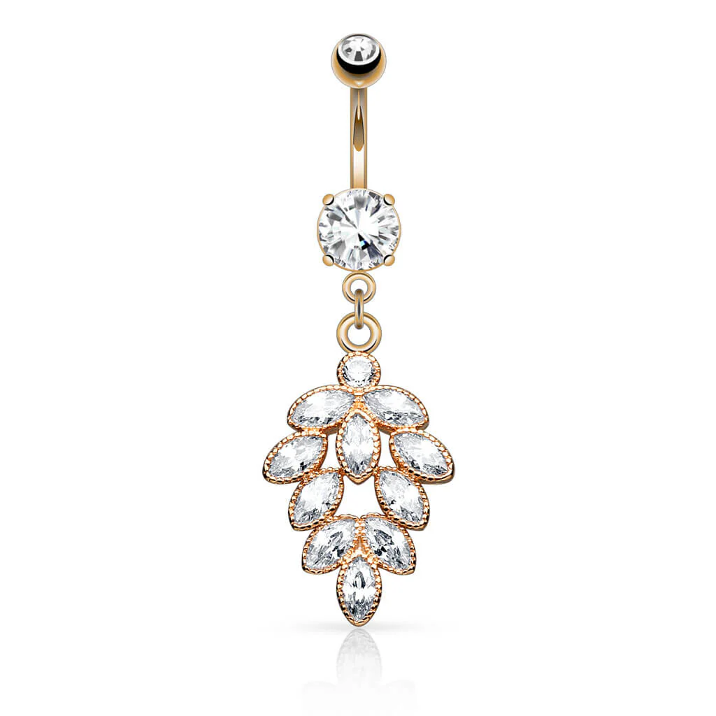 Piercing Nombril Pendentif Grappe De Raisin Zircone - Image 4