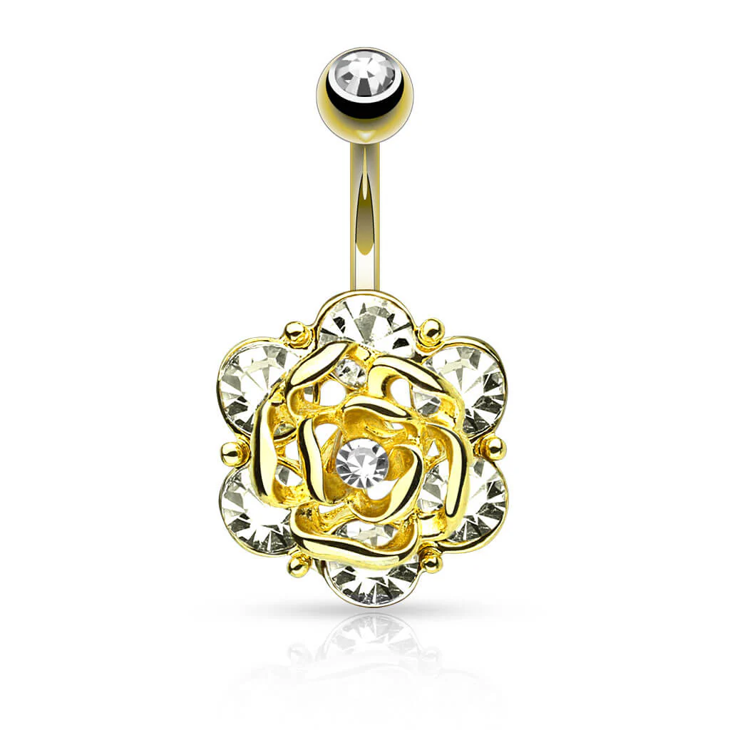 Piercing Nombril Rose Zircone - Image 3