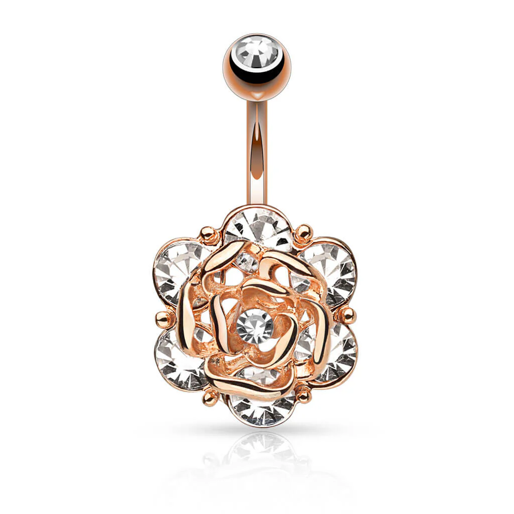 Piercing Nombril Rose Zircone - Image 4