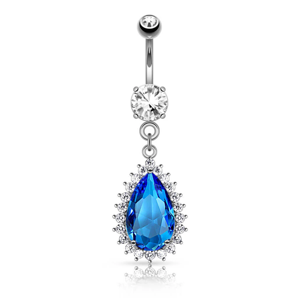 Piercing Nombril Pendentif Goutte Zircone - Image 2