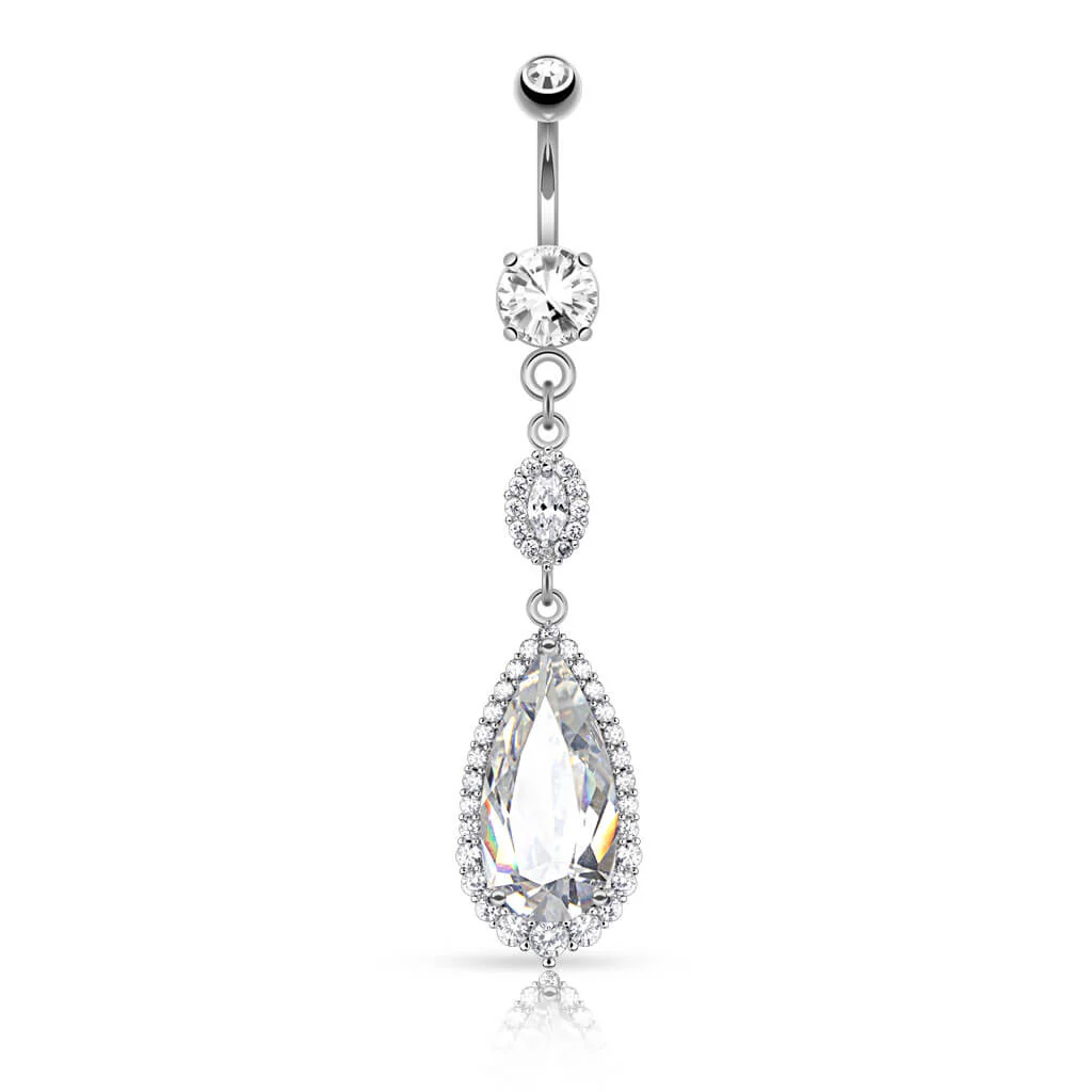Piercing Nombril Pendentif Goutte Zircone - Image 2