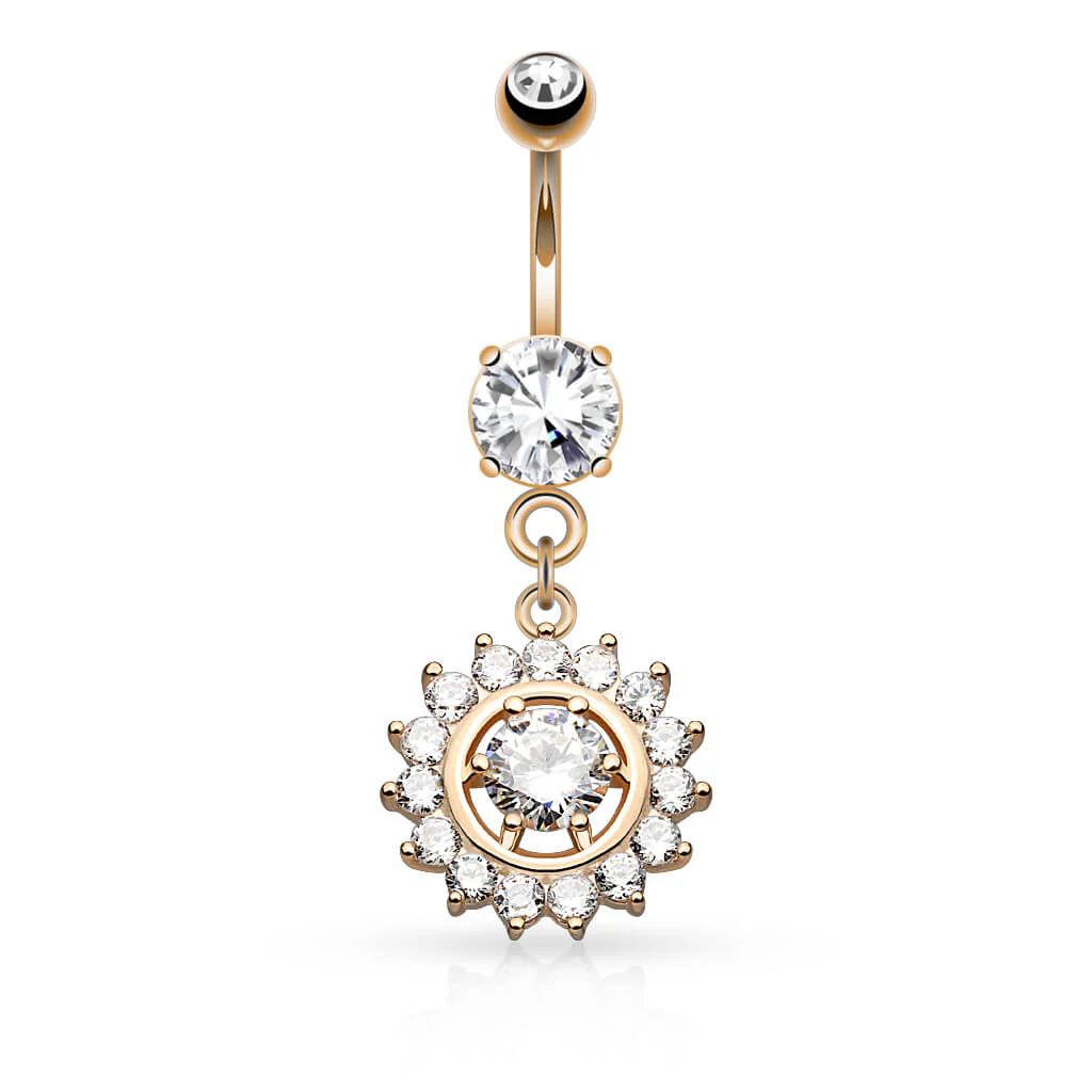 Piercing Nombril Pendentif Soleil Zircone - Image 4