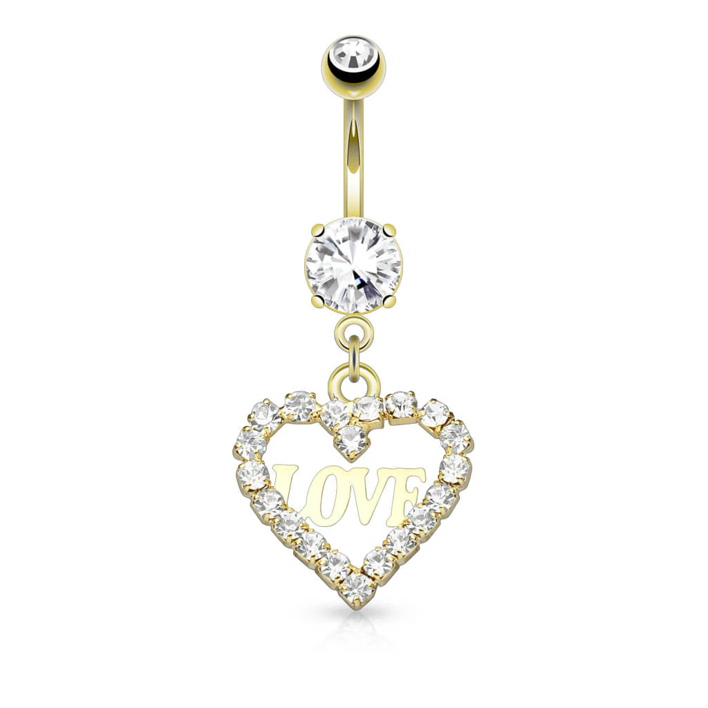 Piercing Nombril Pendentif Cœur Zircone - Image 3