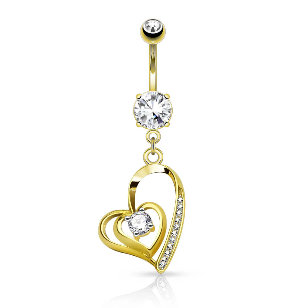 Piercing Nombril Pendentif Cœur Zircone - Image 3