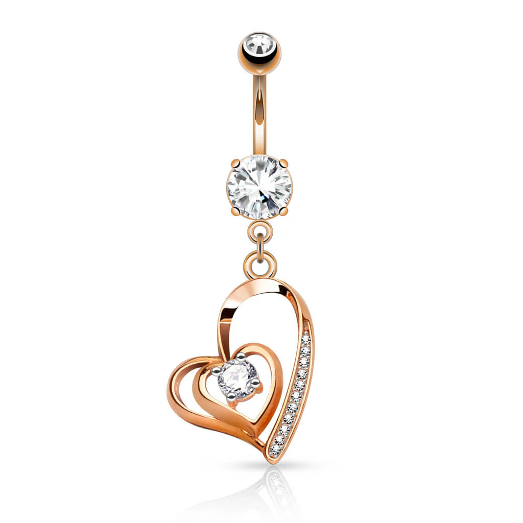 Piercing Nombril Pendentif Cœur Zircone - Image 5