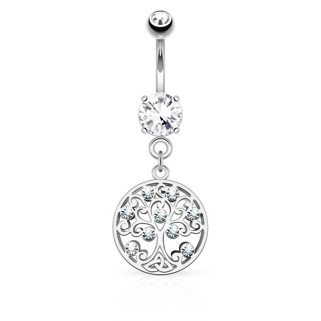 Piercing Nombril Pendentif Arbre De Vie Zircone - Image 2