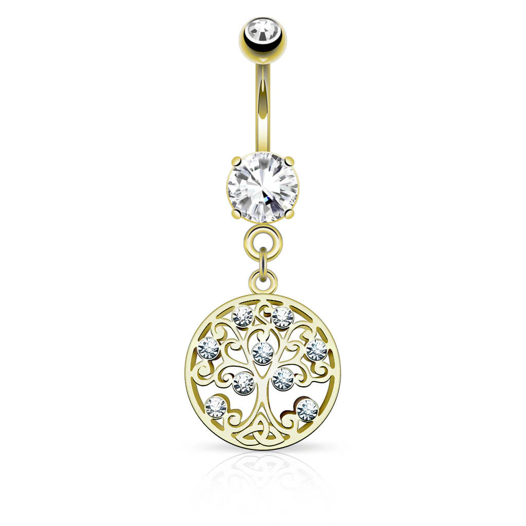 Piercing Nombril Pendentif Arbre De Vie Zircone - Image 3