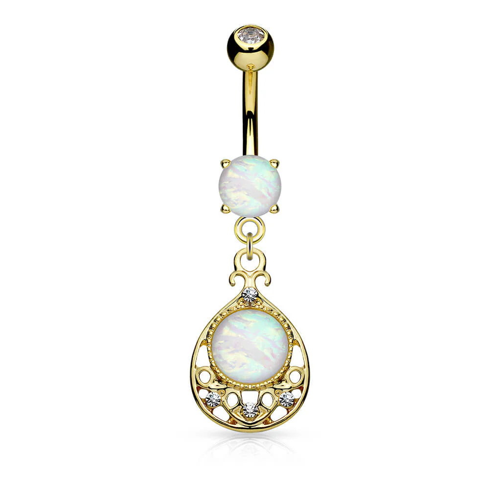 Piercing Nombril Pendentif Goutte Opale - Image 2