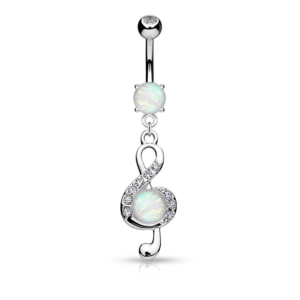 Piercing Nombril Pendentif Clef De Sol Opale - Image 4