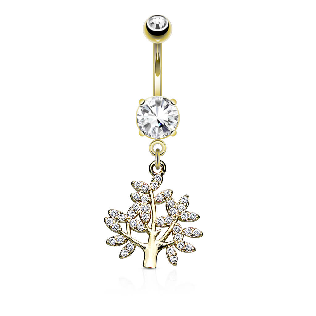 Piercing Nombril Pendentif Arbre De Vie Zircone - Image 3