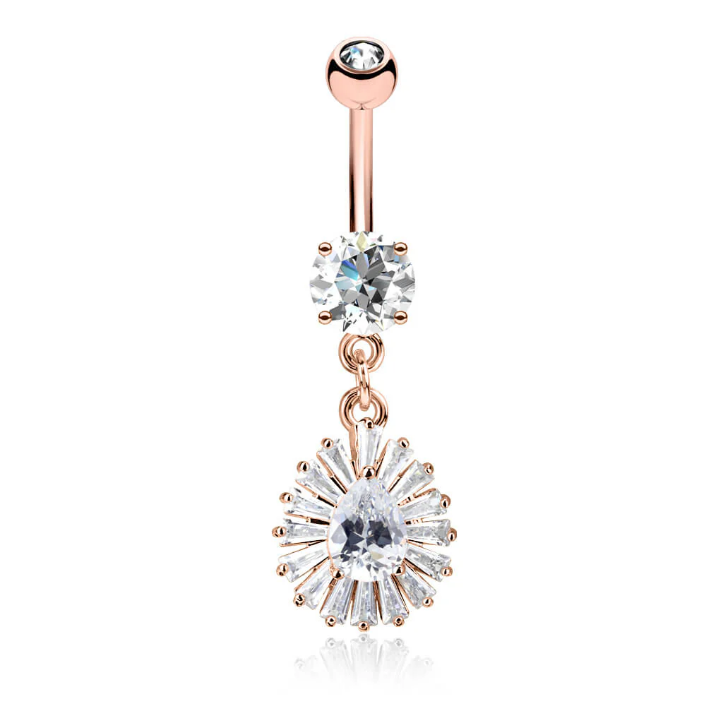 Piercing Nombril Pendentif Goutte Zircone - Image 4