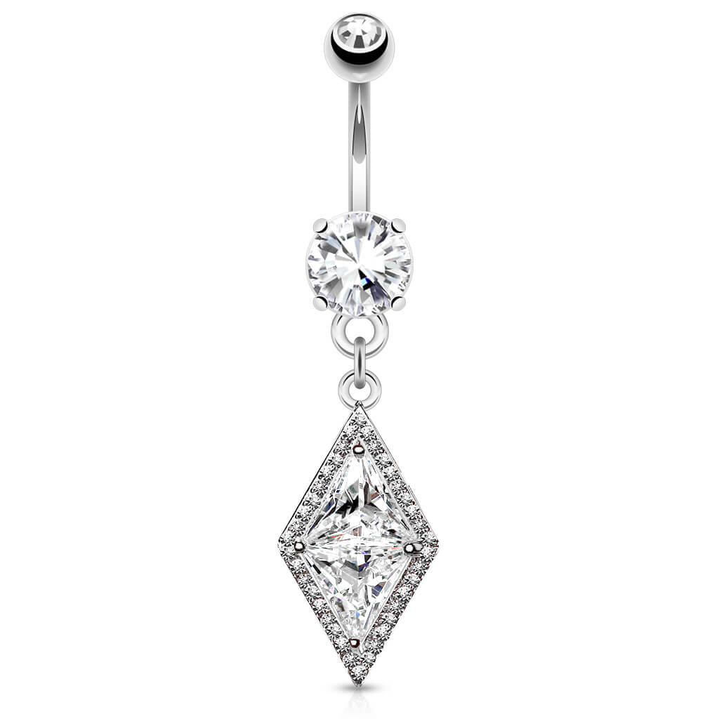 Piercing Nombril Pendentif Losange Zircone - Image 2