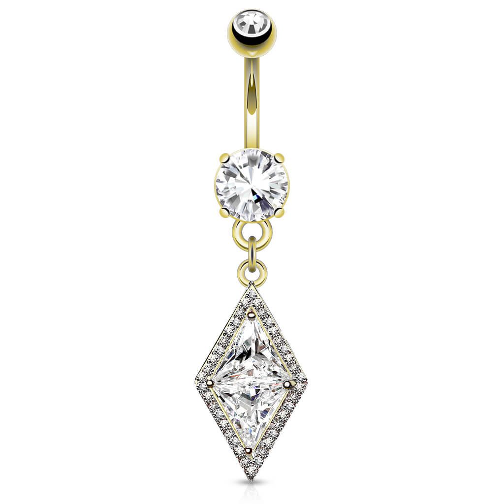 Piercing Nombril Pendentif Losange Zircone - Image 4