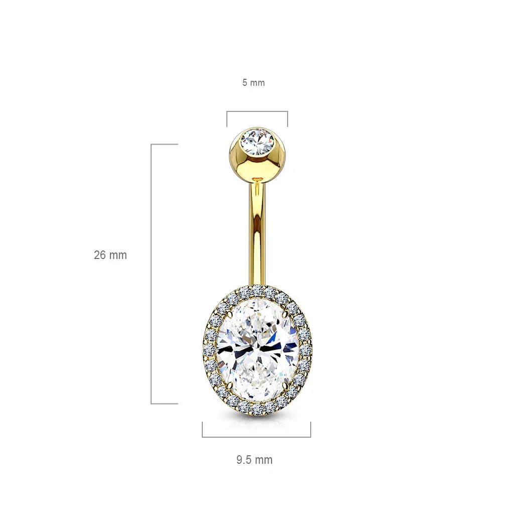 Piercing Nombril Zircone Oval - Image 3