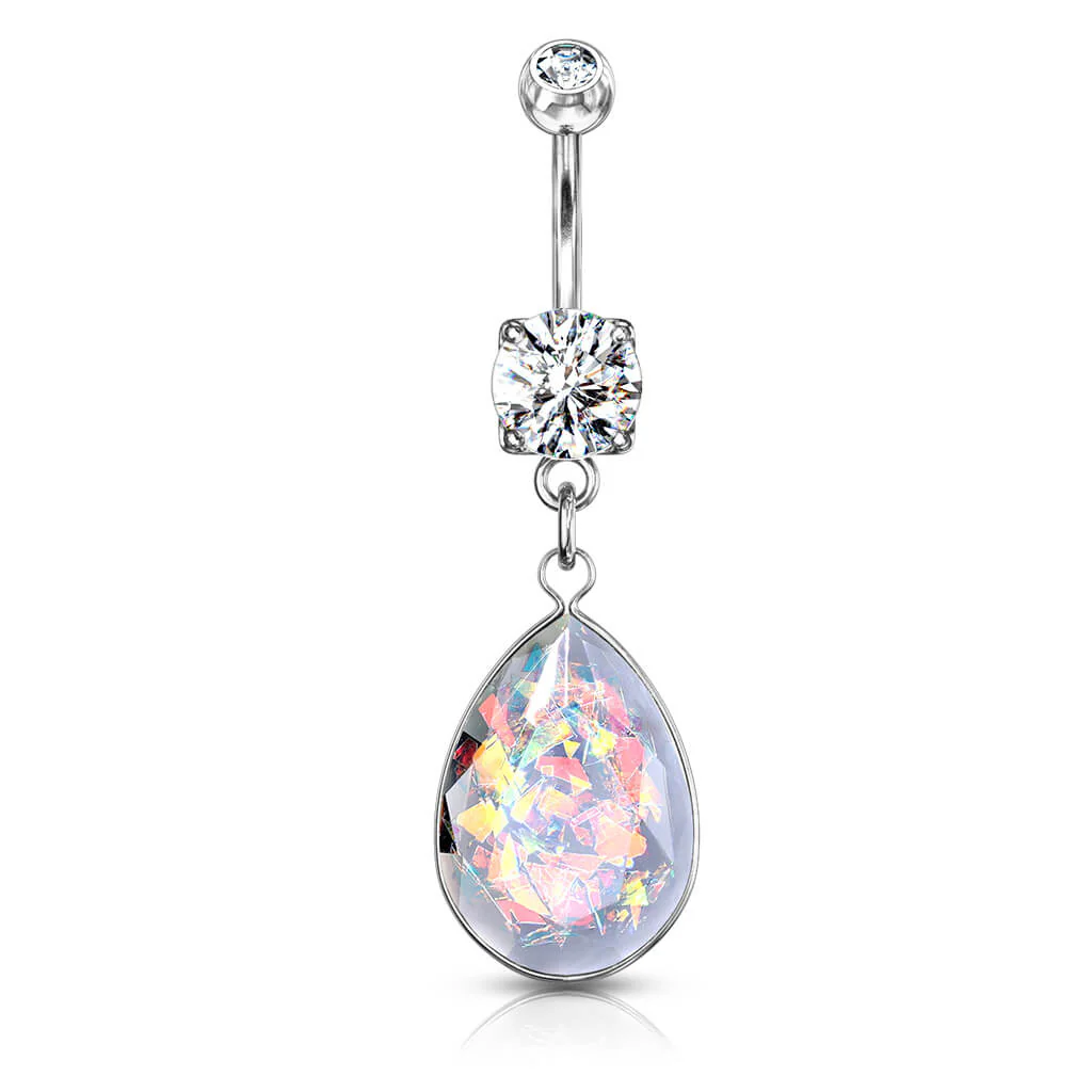 Piercing Nombril Pendentif Opale Arc-En-Ciel - Image 2