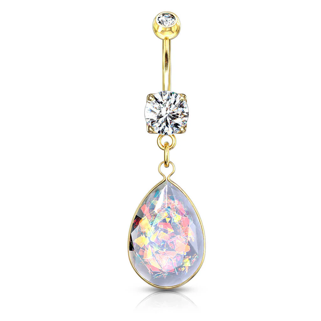 Piercing Nombril Pendentif Opale Arc-En-Ciel - Image 4