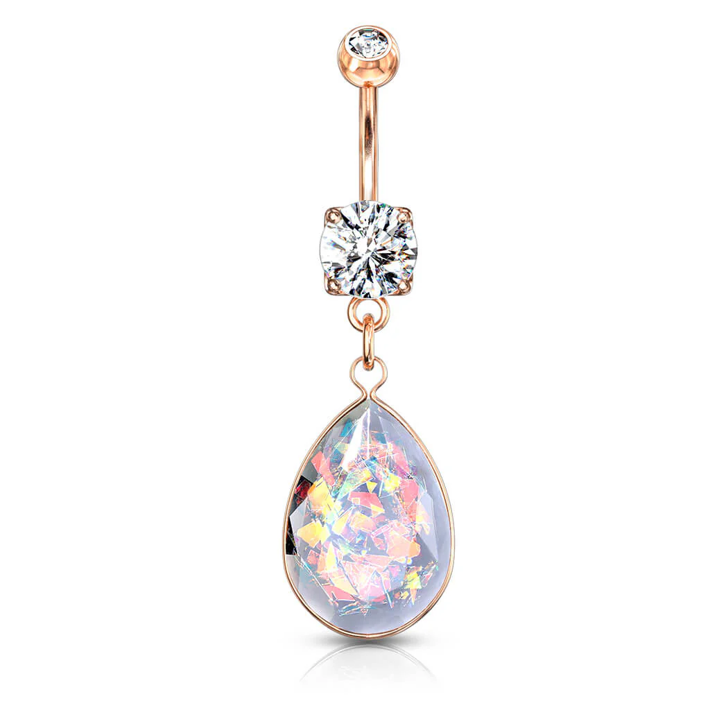 Piercing Nombril Pendentif Opale Arc-En-Ciel - Image 8