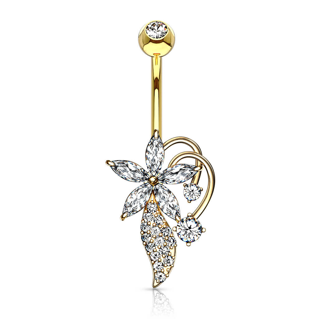 Piercing Nombril Fleur Zircone - Image 4