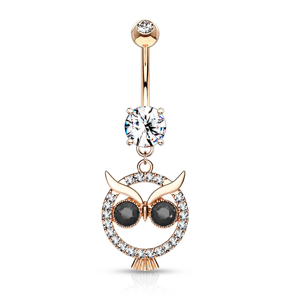 Piercing Nombril Pendentif Hibou Zircone - Image 8