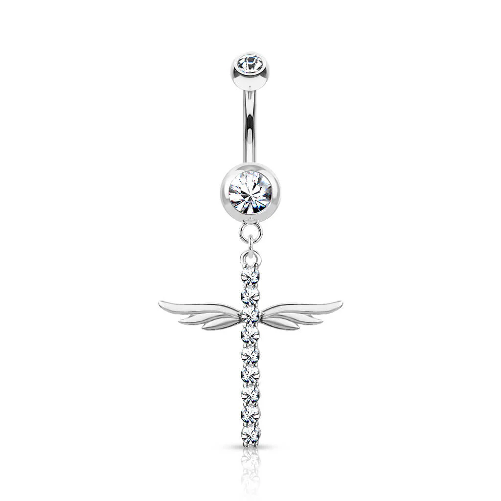 Piercing Nombril Pendentif Ailes Zircone - Image 2