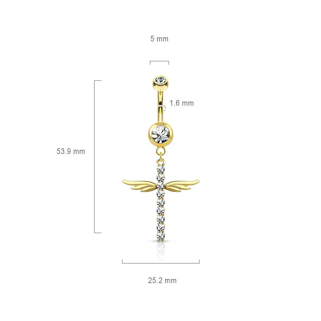 Piercing Nombril Pendentif Ailes Zircone - Image 3