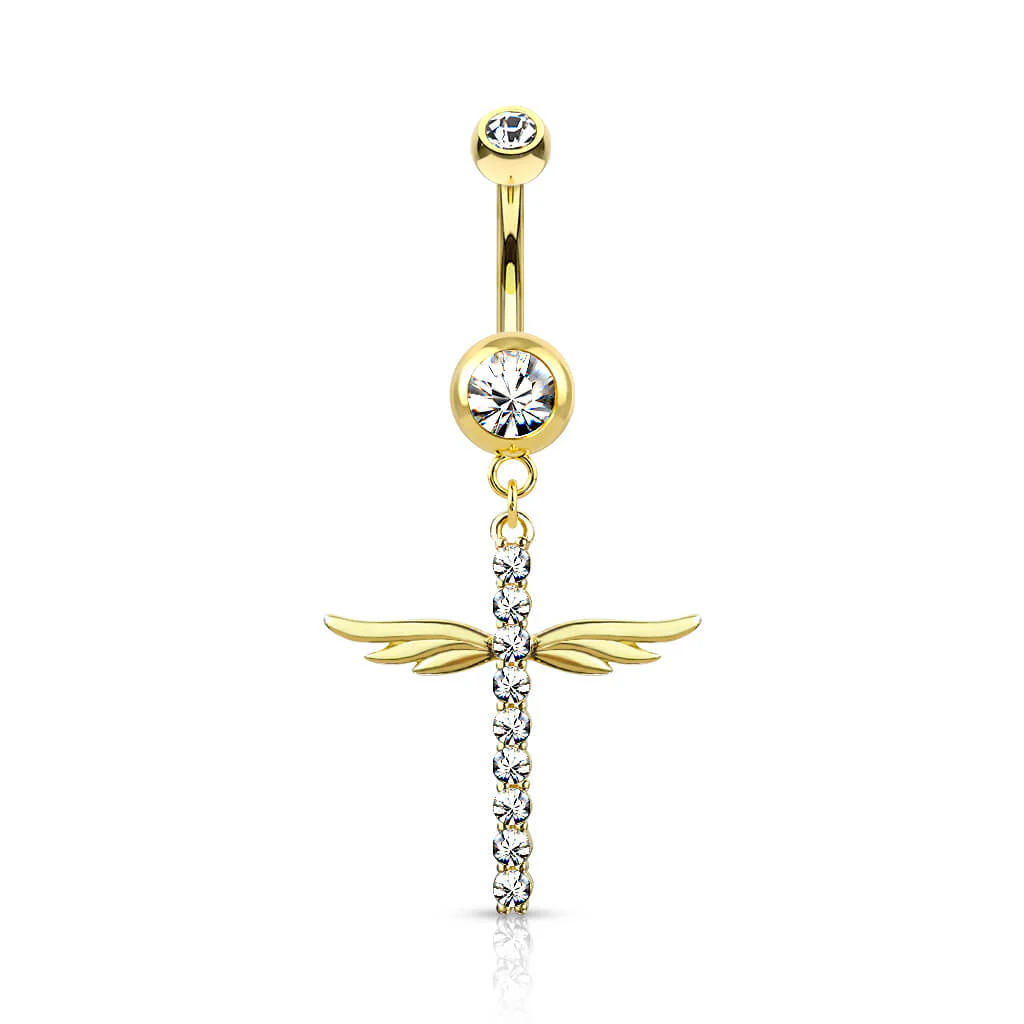 Piercing Nombril Pendentif Ailes Zircone - Image 4