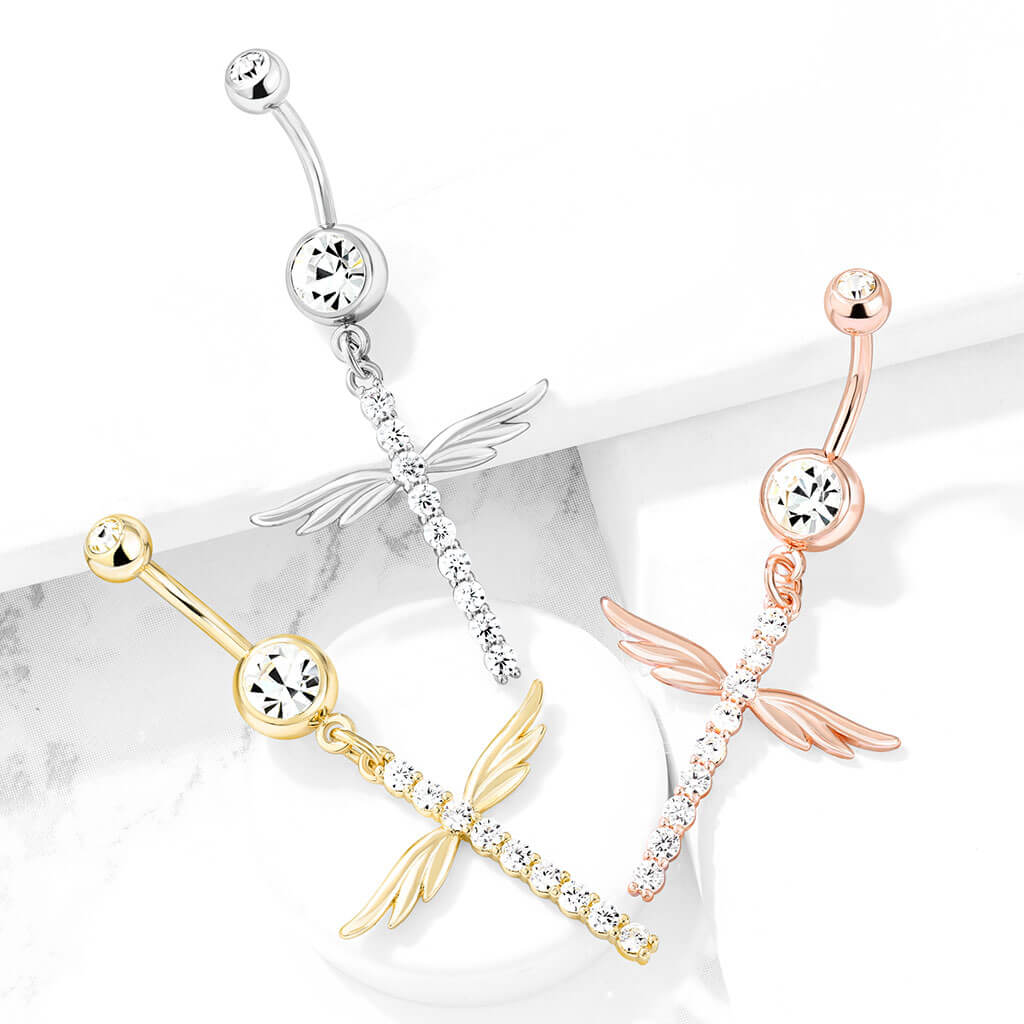 Piercing Nombril Pendentif Ailes Zircone - Image 7