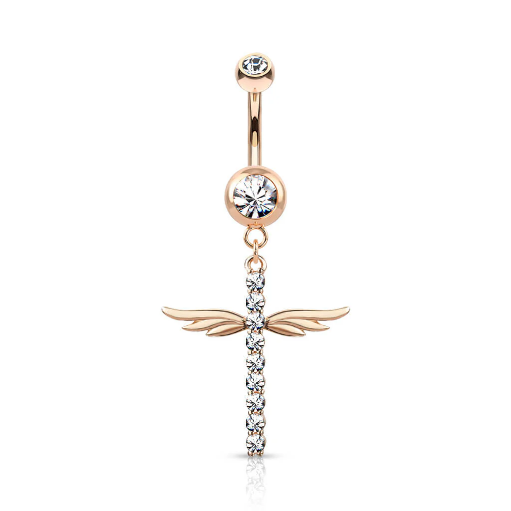 Piercing Nombril Pendentif Ailes Zircone - Image 8