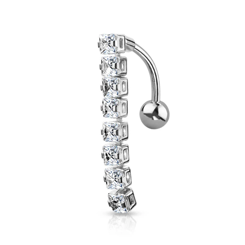 Piercing Nombril 8 Zircone Inversé - Image 2