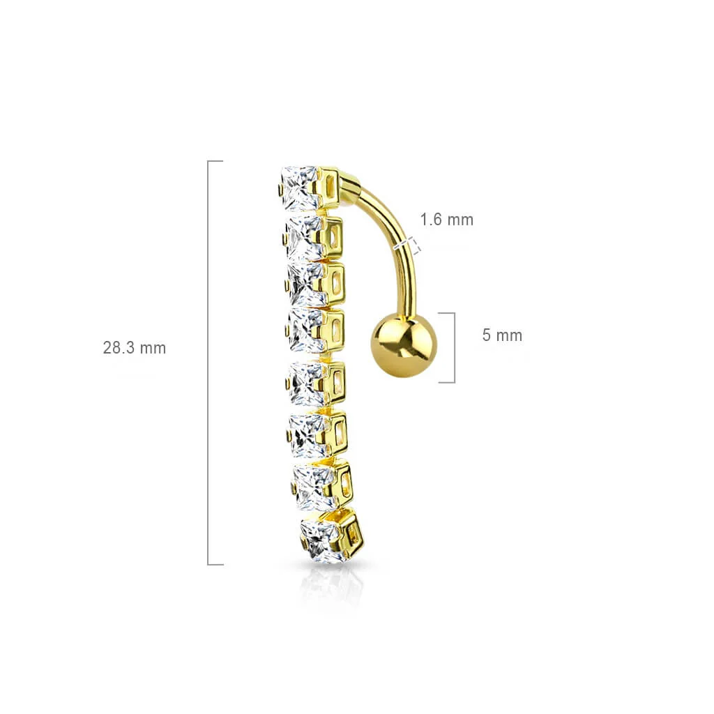 Piercing Nombril 8 Zircone Inversé - Image 3