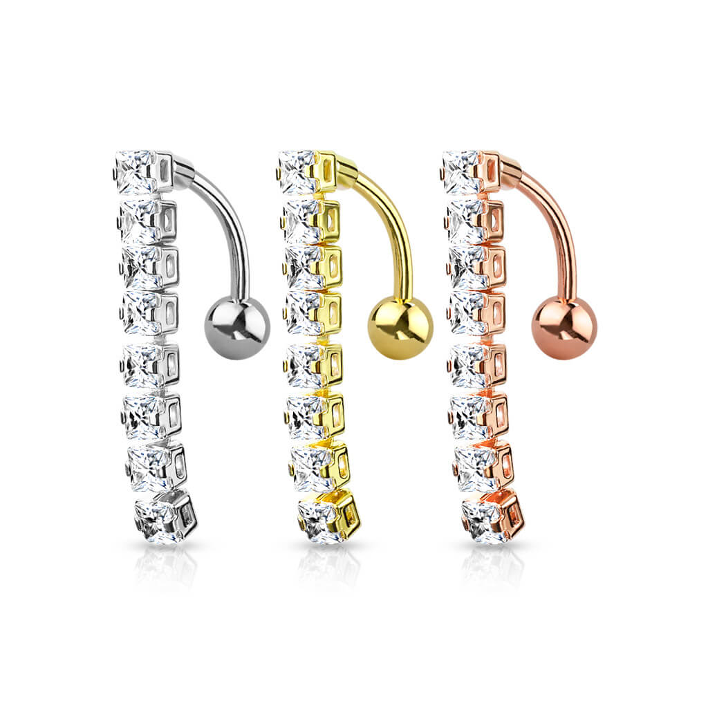 Piercing Nombril 8 Zircone Inversé - Image 5
